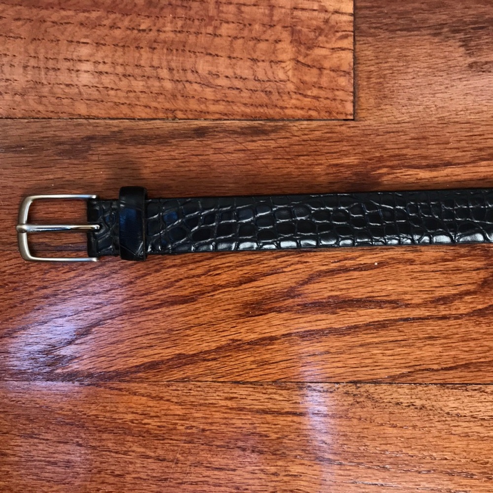 Men’s Club Room Black Crocodile Belt